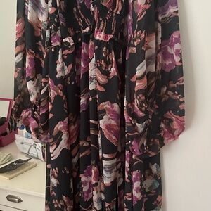 ASOS DESIGN Curve soft shirred waist maxi dress size 18 fits large